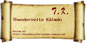 Theodorovits Kálmán névjegykártya
