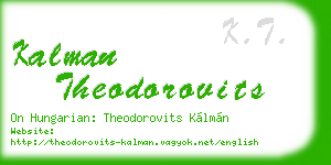 kalman theodorovits business card